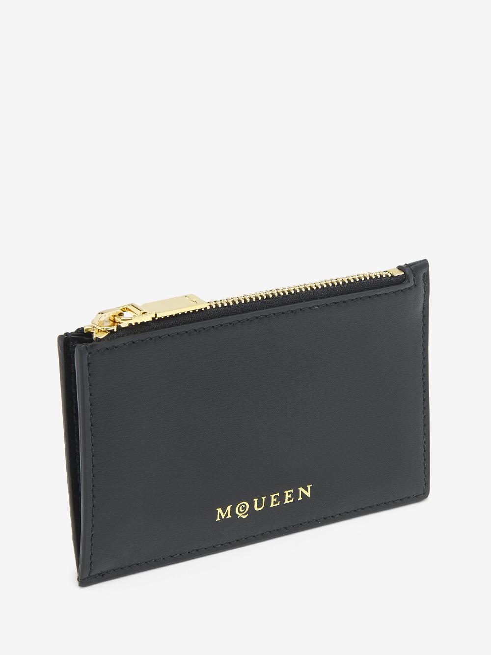 Mcq Alexander Mcqueen Women's Zip Card Holder In Black/Gold