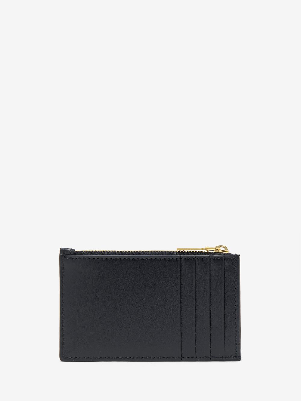 Mcq Alexander Mcqueen Women's Zip Card Holder In Black/Gold