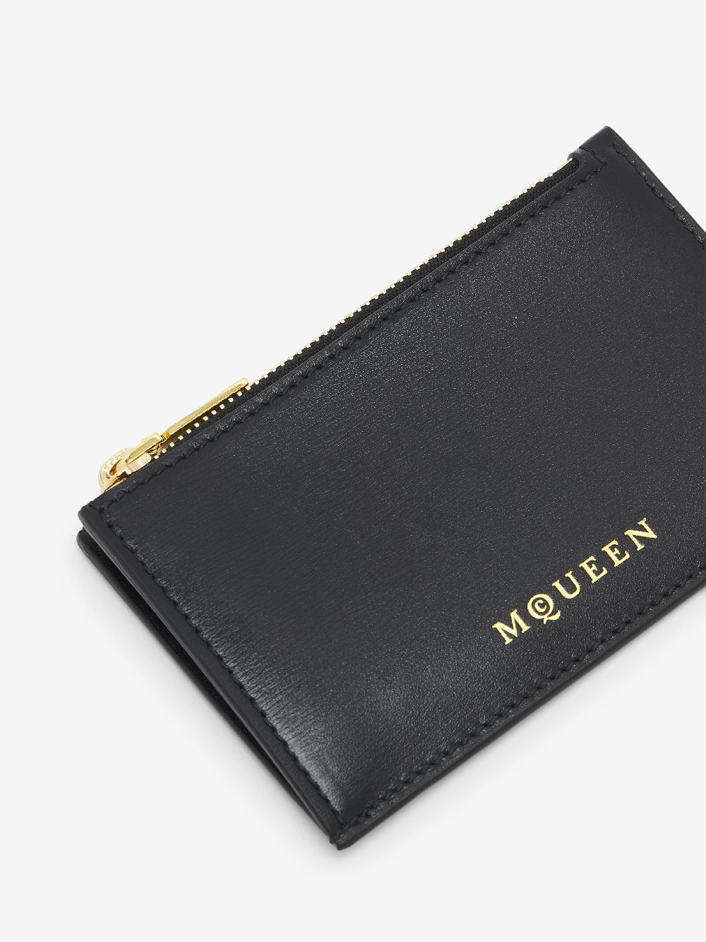 mcq alexander mcqueen Women's Zip Card Holder in Black/Gold