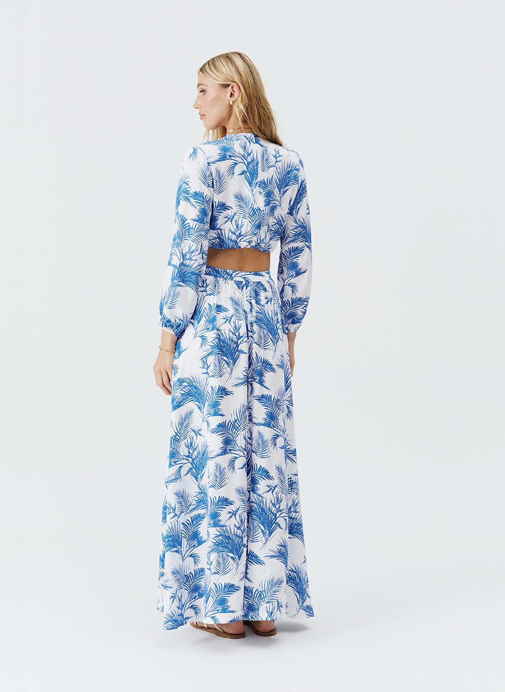 Melissa Odabash Anastasia Blue Palm Dress