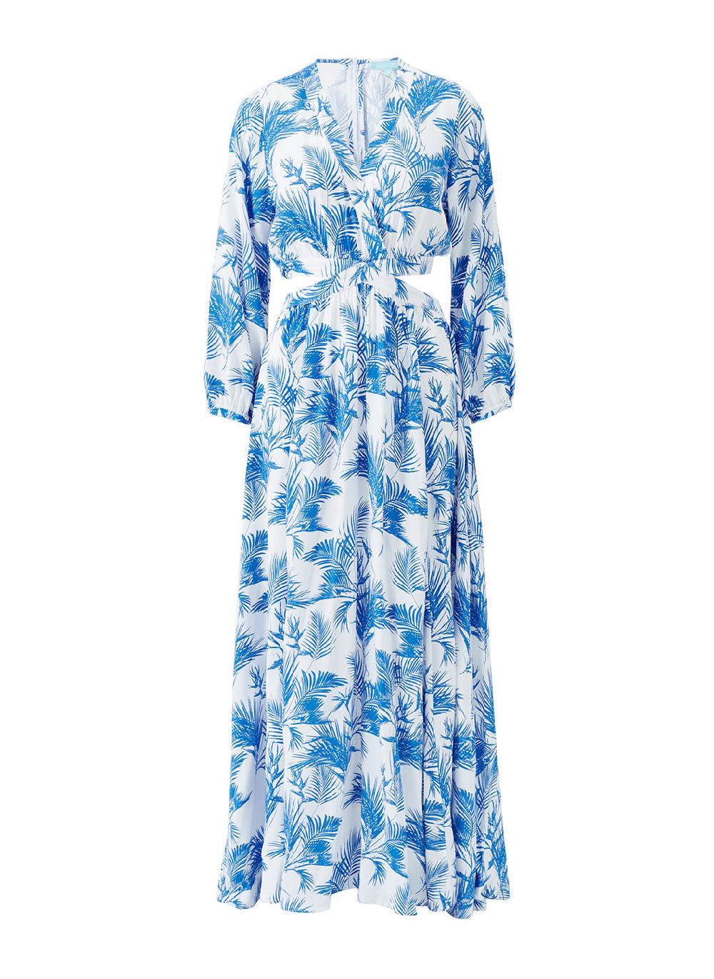 melissa odabash Anastasia Blue Palm Dress