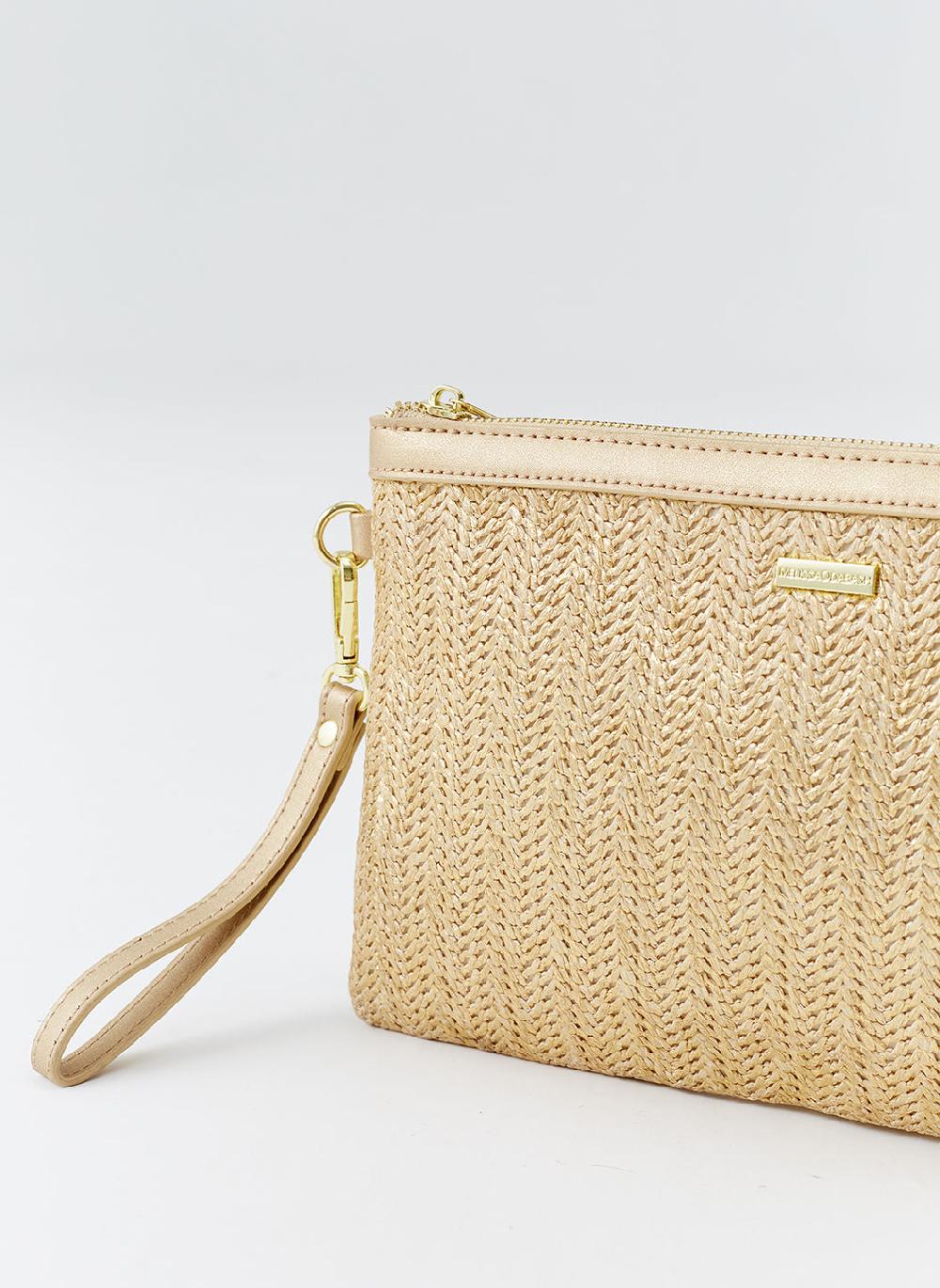 Melissa Odabash Capri Gold Clutch