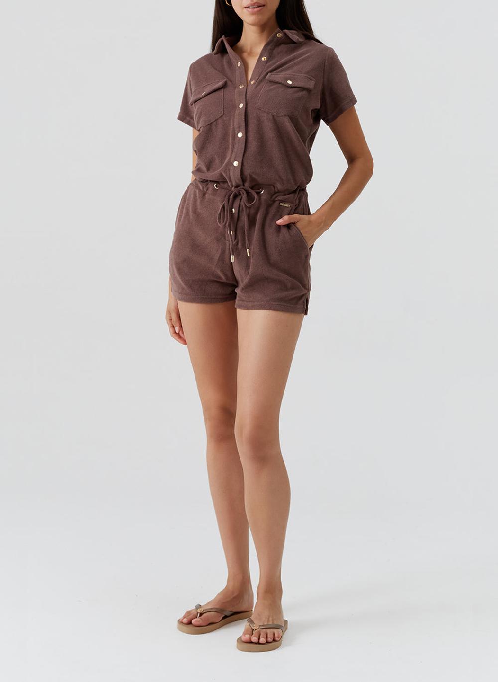 Melissa Odabash Cheryl Coffee Romper