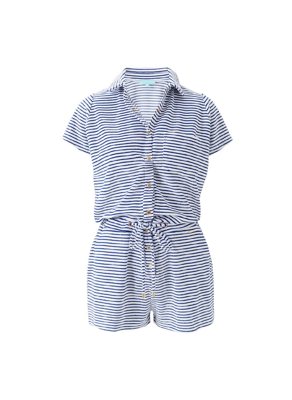melissa odabash Cheryl Navy Stripe Romper