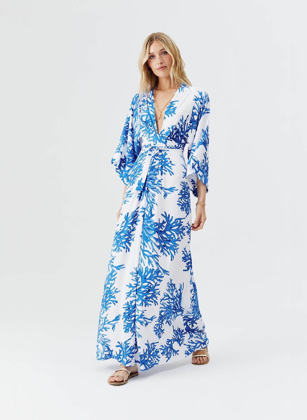 Melissa Odabash Eloise Blue Coral Dress