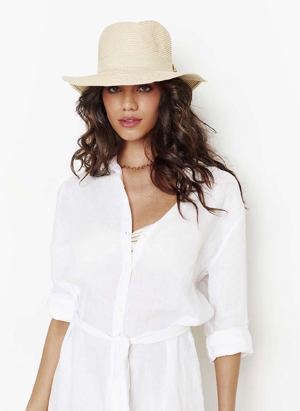 Melissa Odabash Fedora Cream/Beige Hat