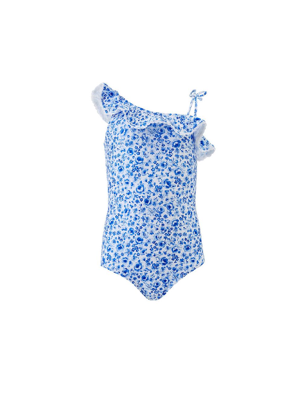 melissa odabash Girls Jean Blue Floral Swimsuit