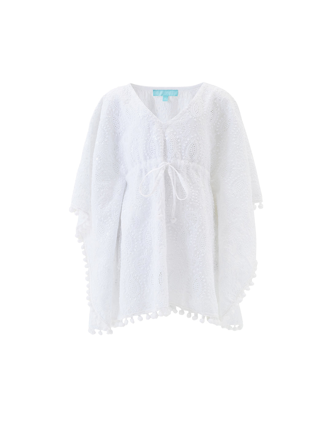 melissa odabash Girls Sharize White Sequin Kaftan