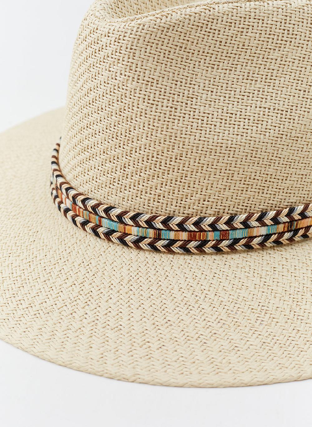 Melissa Odabash Kate Beige Ribbon Hat