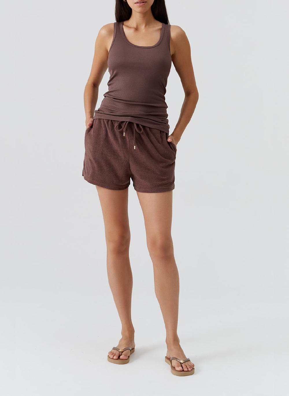 Melissa Odabash Laura Coffee Shorts