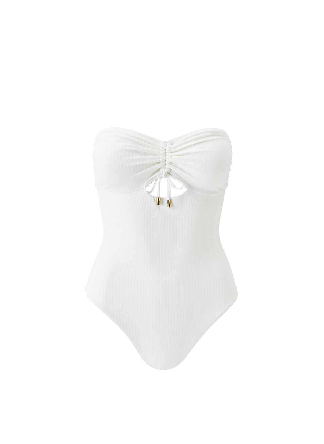 melissa odabash Lucca Cream Ribbed Swimsuit