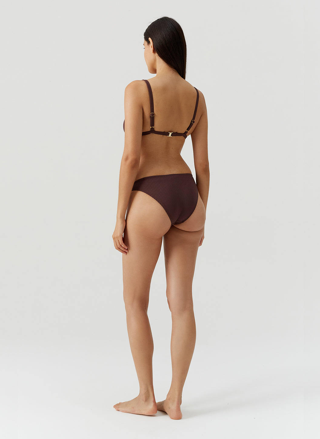 Melissa Odabash Montenegro Brown Ribbed Bikini Top