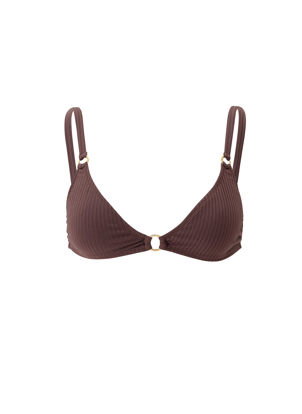 melissa odabash Montenegro Brown Ribbed Bikini Top