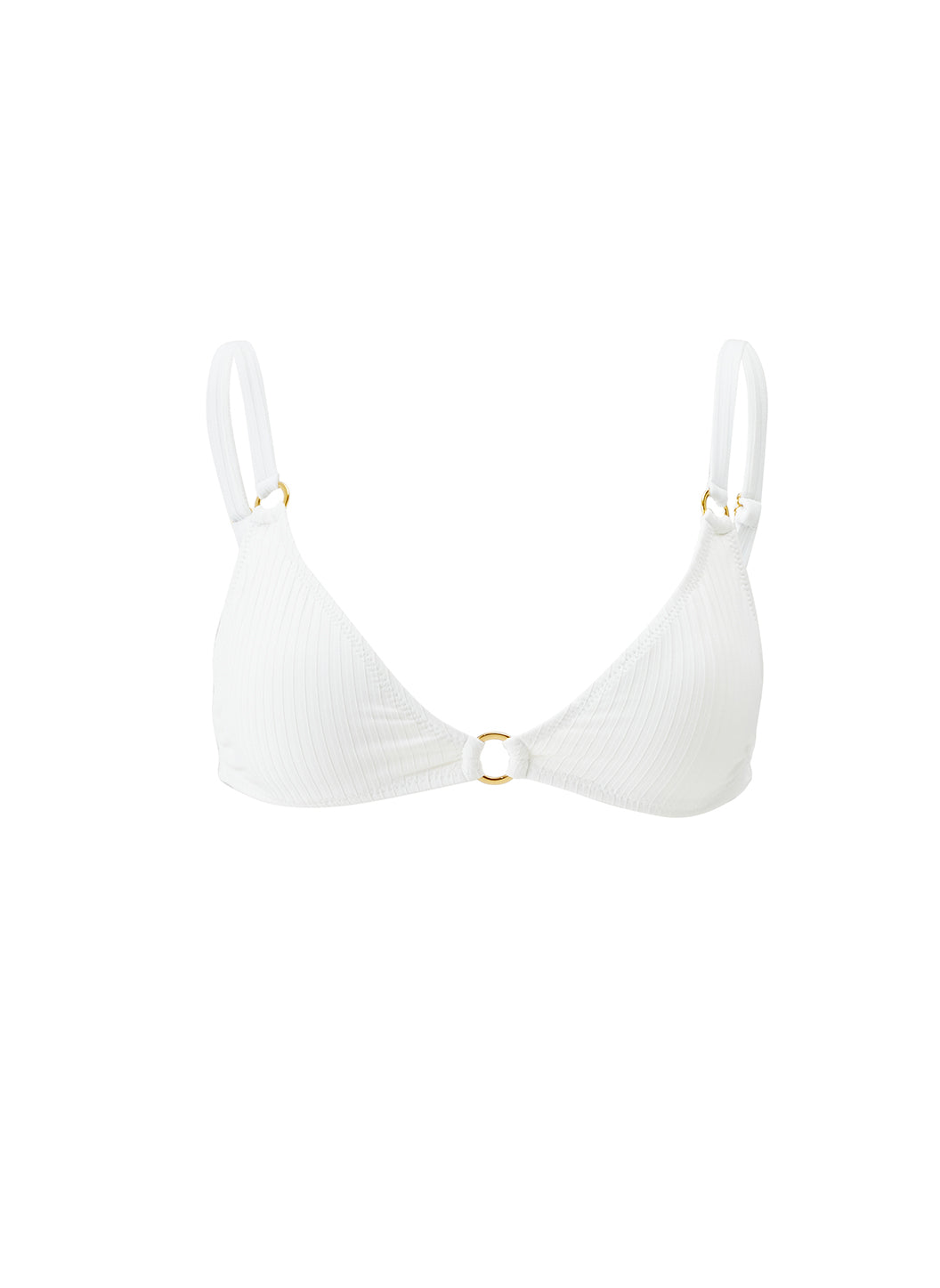 melissa odabash Montenegro Cream Ribbed Bikini Top