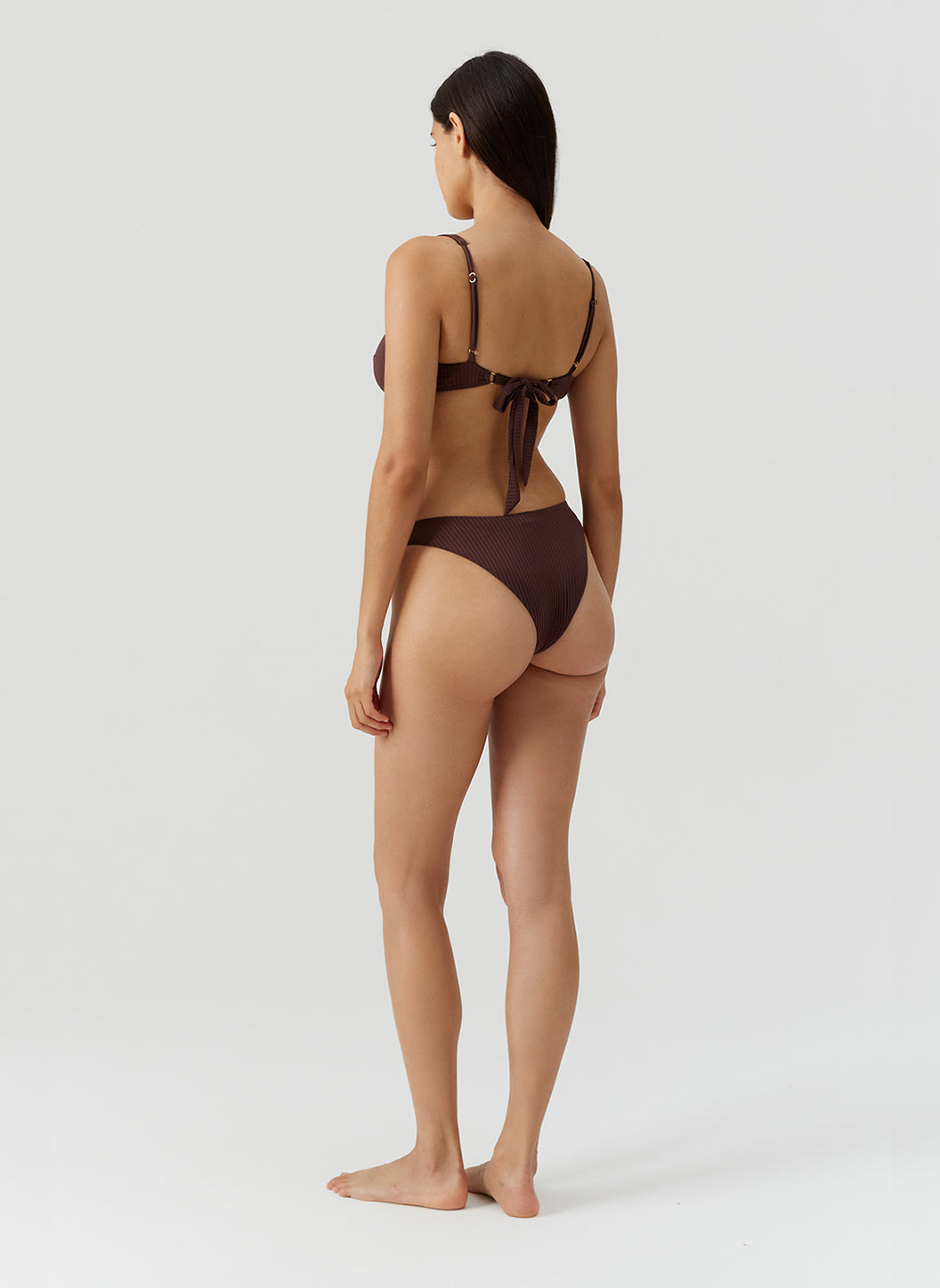 Melissa Odabash Noto Brown Ribbed Bikini Bottom