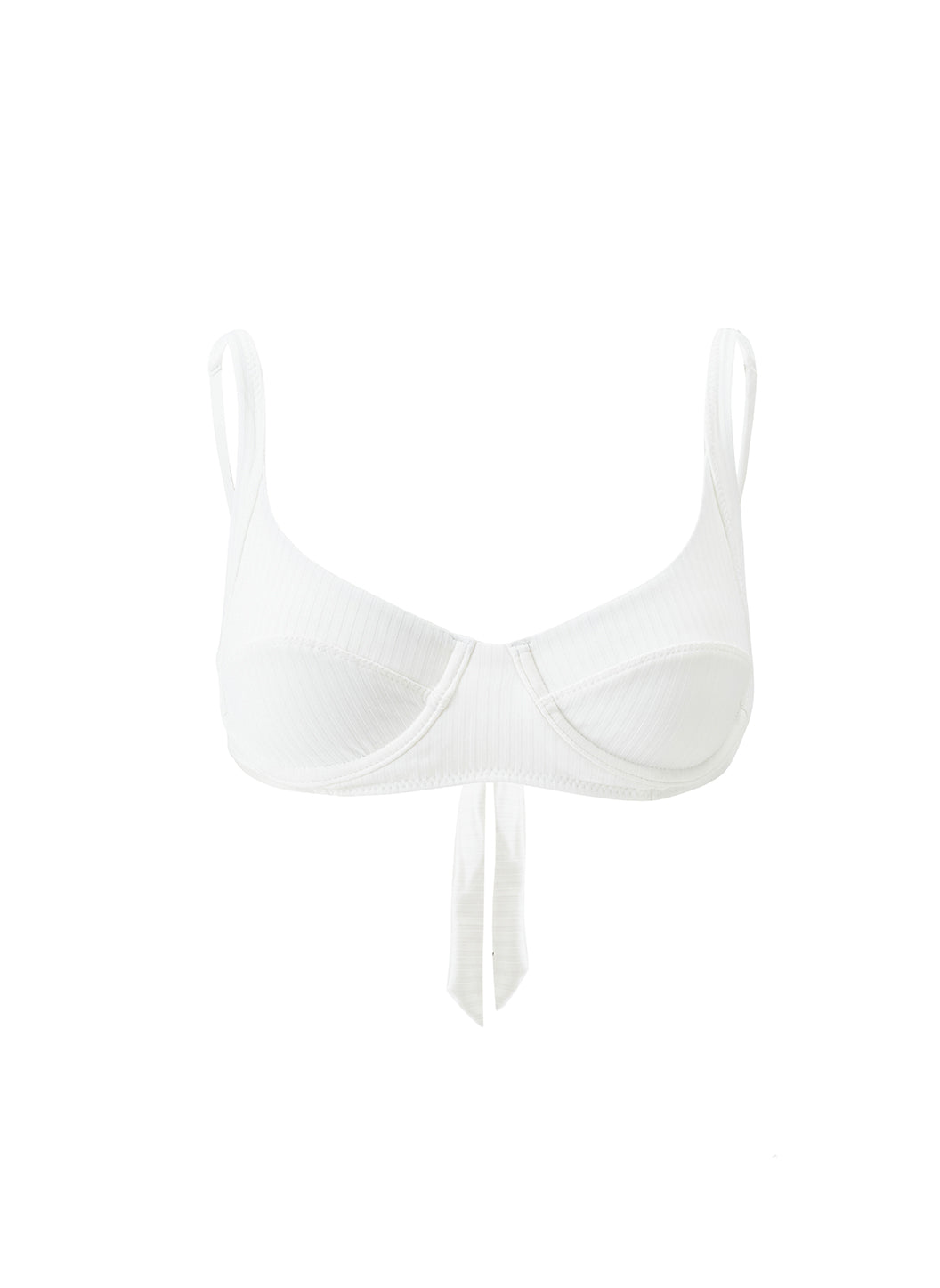 melissa odabash Noto Cream Ribbed Bikini Top