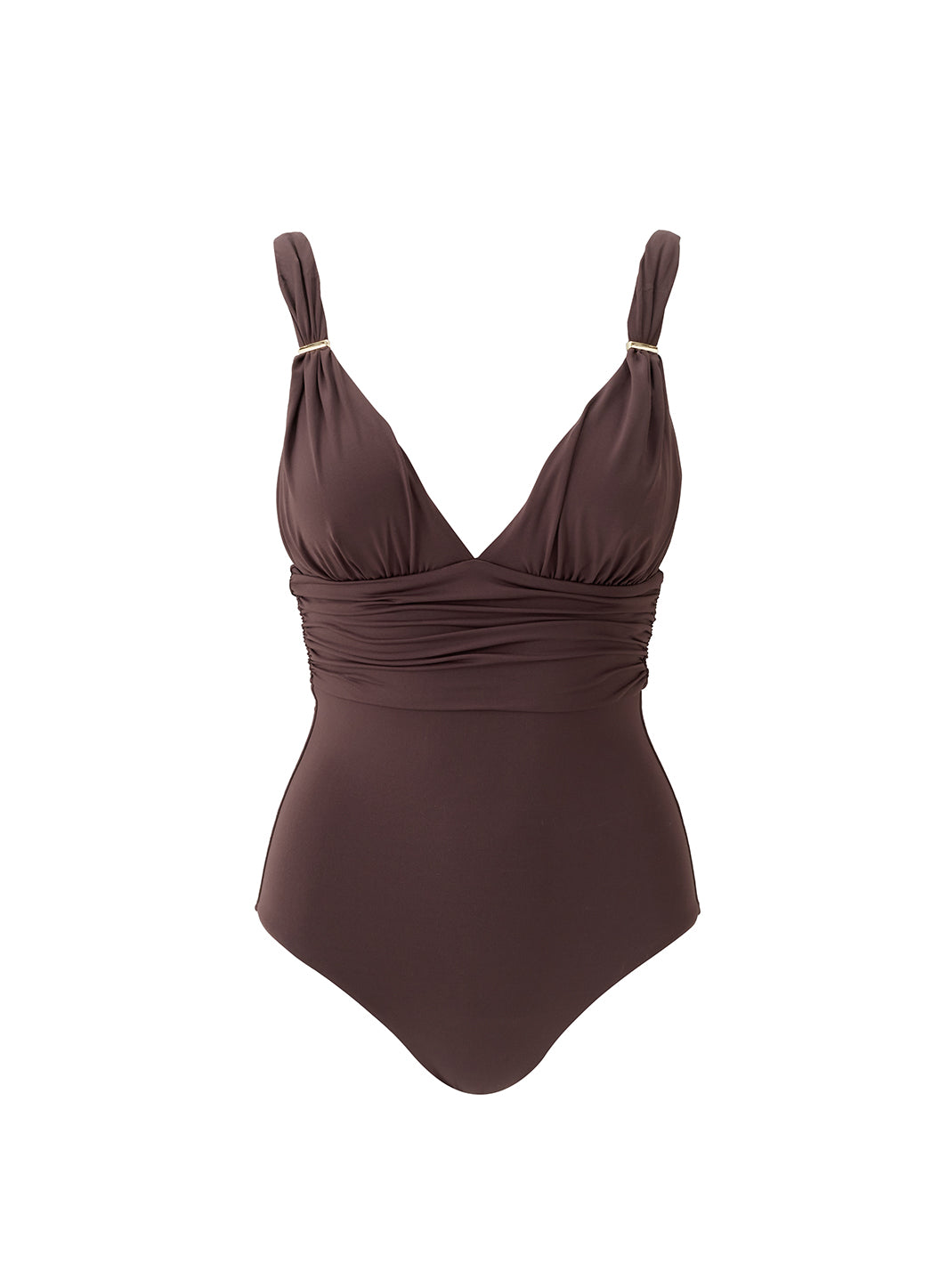 melissa odabash Panarea Brown Swimsuit