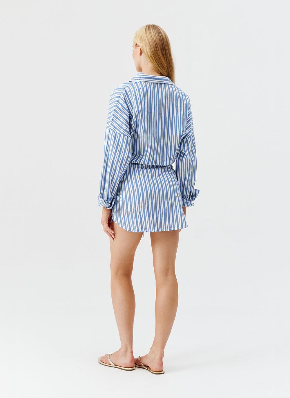Melissa Odabash Sara Blue Stripe Dress