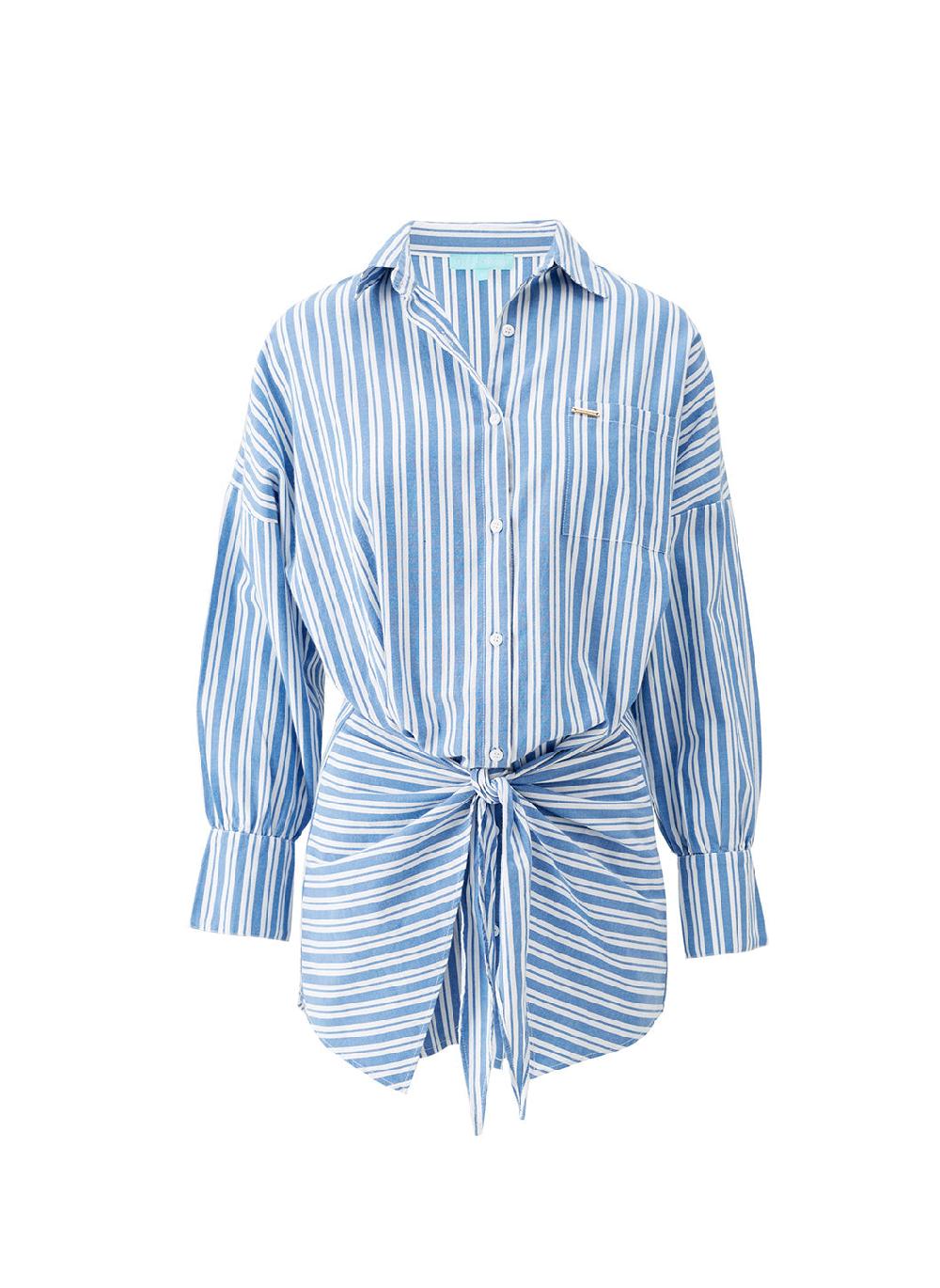 melissa odabash Sara Blue Stripe Dress