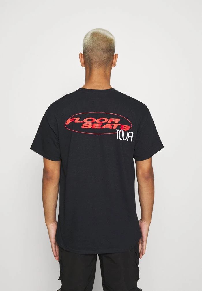 Mennace Mennace A$AP FERG FLOOR SEATS TOUR – Print T-shirt – Black