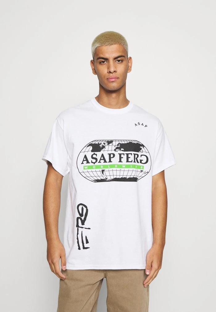 mennace Mennace A$AP FERG WORLDWIDE – Print T-shirt – White