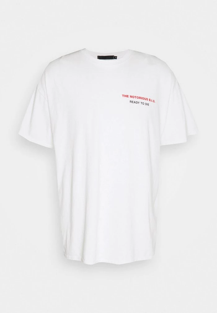 Mennace Mennace BIGGIE BACK OVERSIZED WASHED TEE – Print T-shirt – White Washed