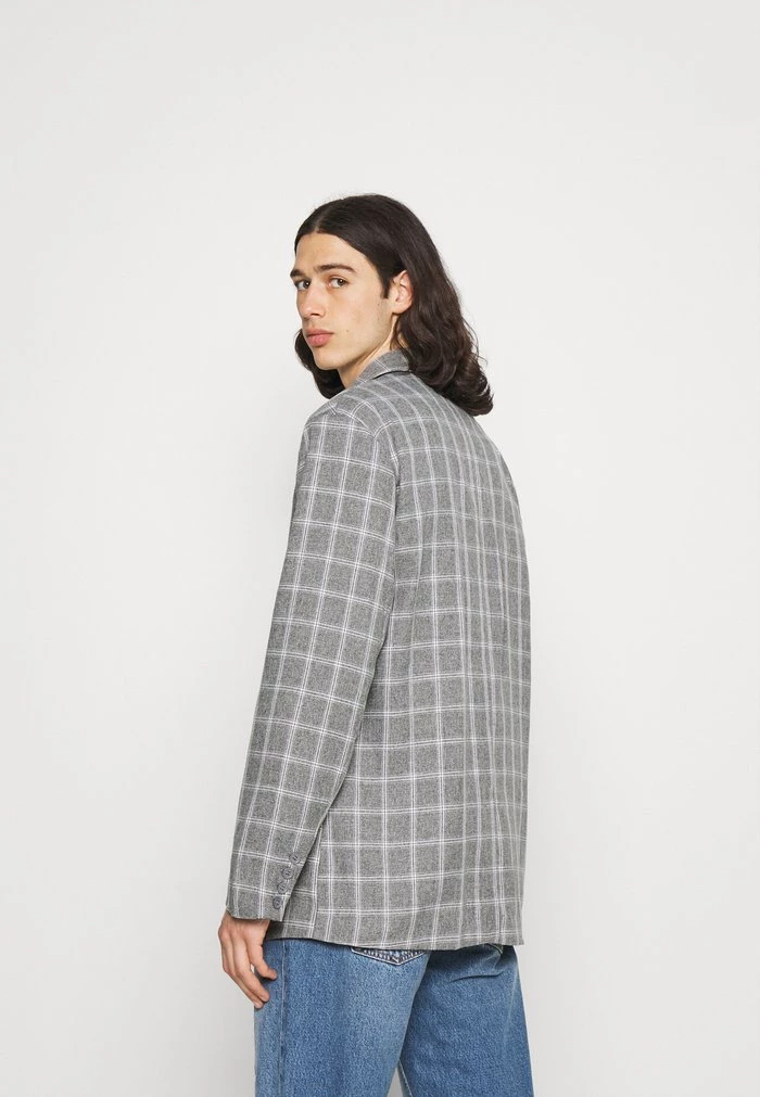 Mennace Mennace BREEZE DOUBLE BREASTED CHECK SUIT JACKET – Blazer Jacket – Grey