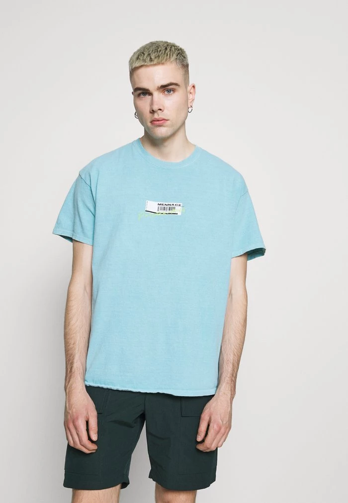 mennace Mennace BREEZE RECEIPT REGULAR – Print T-shirt – Blue