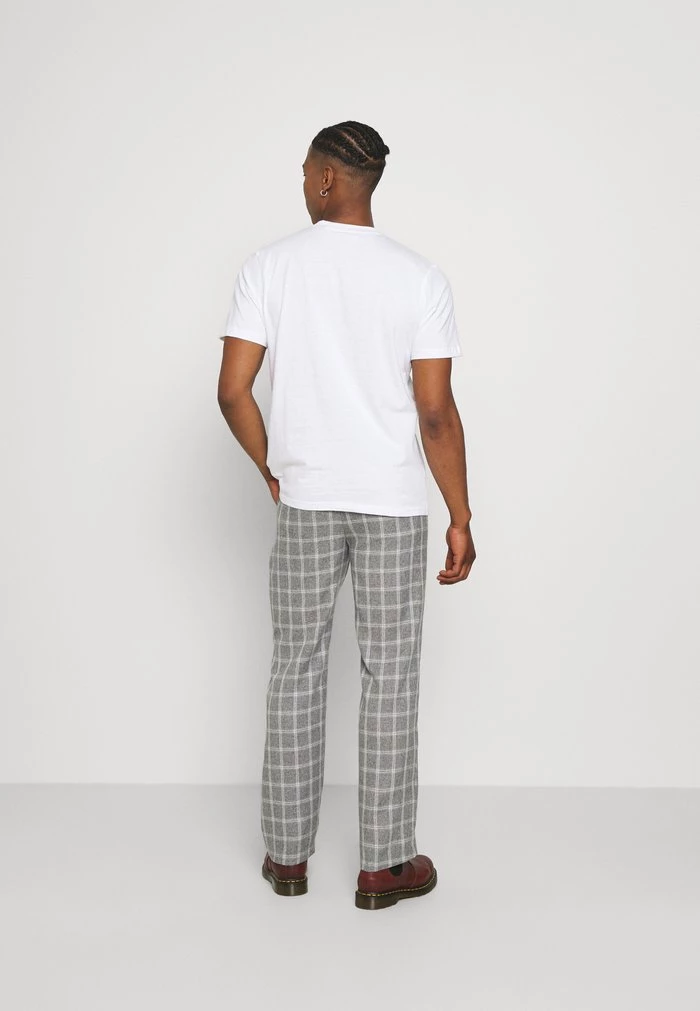 Mennace Mennace BREEZE STRAIGHT CHECK SUIT TROUSER – Trousers – Grey