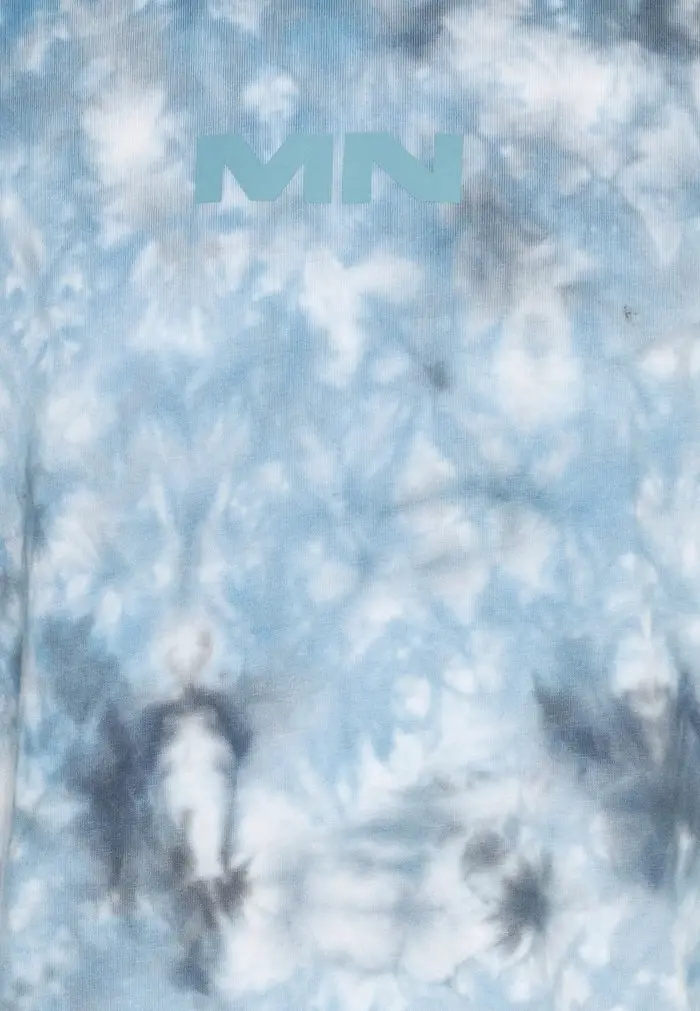 Mennace Mennace BREEZE TIE DYE REGULAR UNISEX – Print T-shirt – Light Blue