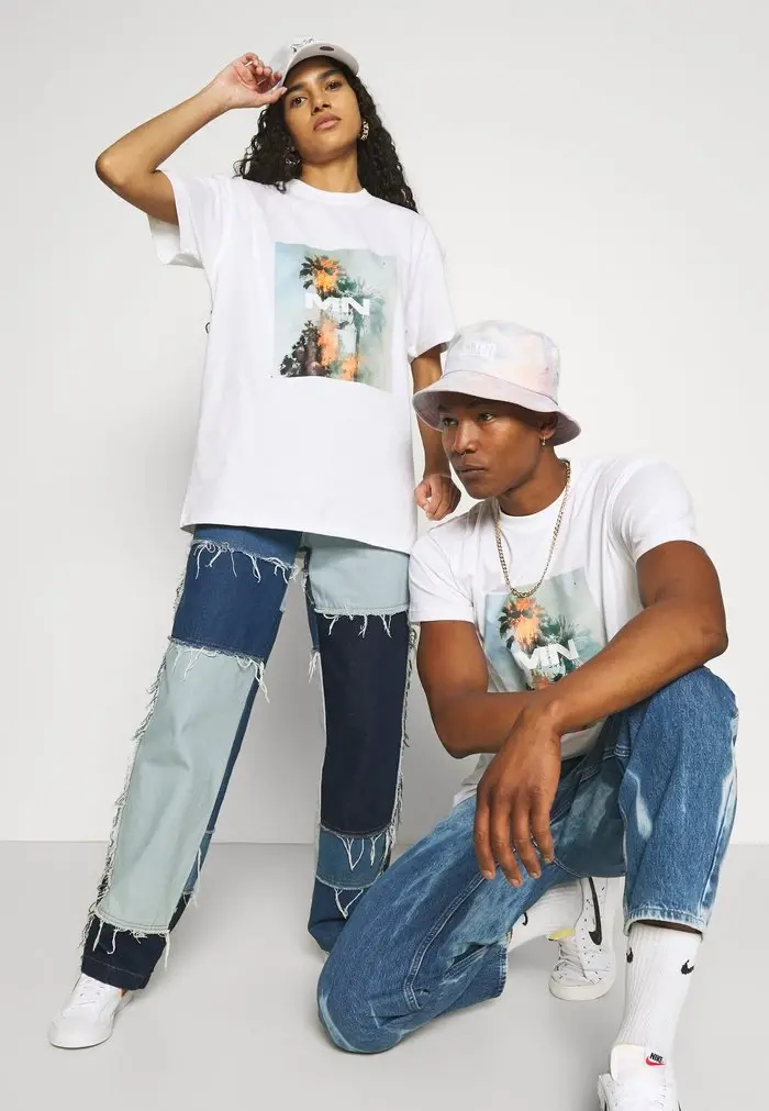 Mennace Mennace BURNING PALM TREE REGULAR UNISEX – Print T-shirt – White