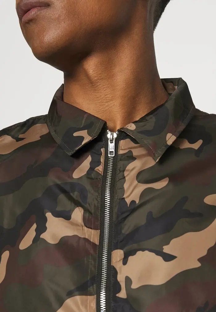 Mennace Mennace CAMO ZIP UP COACH JACKET – Summer Jacket – Khaki