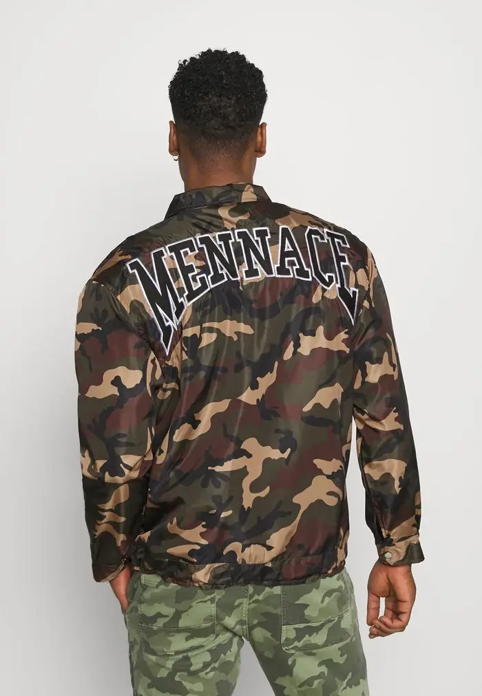 mennace Mennace CAMO ZIP UP COACH JACKET – Summer Jacket – Khaki