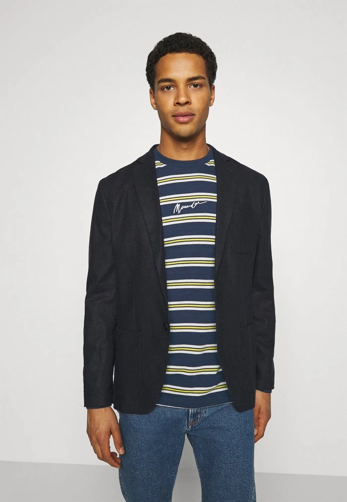 Mennace Mennace CLASSIC HORIZONTAL STRIPE UNISEX – Long Sleeved Top – Navy