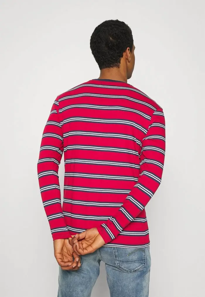 Mennace Mennace CLASSIC HORIZONTAL STRIPE UNISEX – Long Sleeved Top – Red