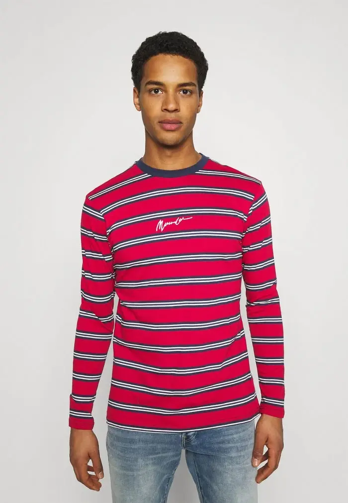 mennace Mennace CLASSIC HORIZONTAL STRIPE UNISEX – Long Sleeved Top – Red