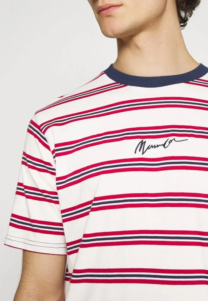 Mennace Mennace CLASSIC HORIZONTAL STRIPE UNISEX – Print T-shirt – White/red