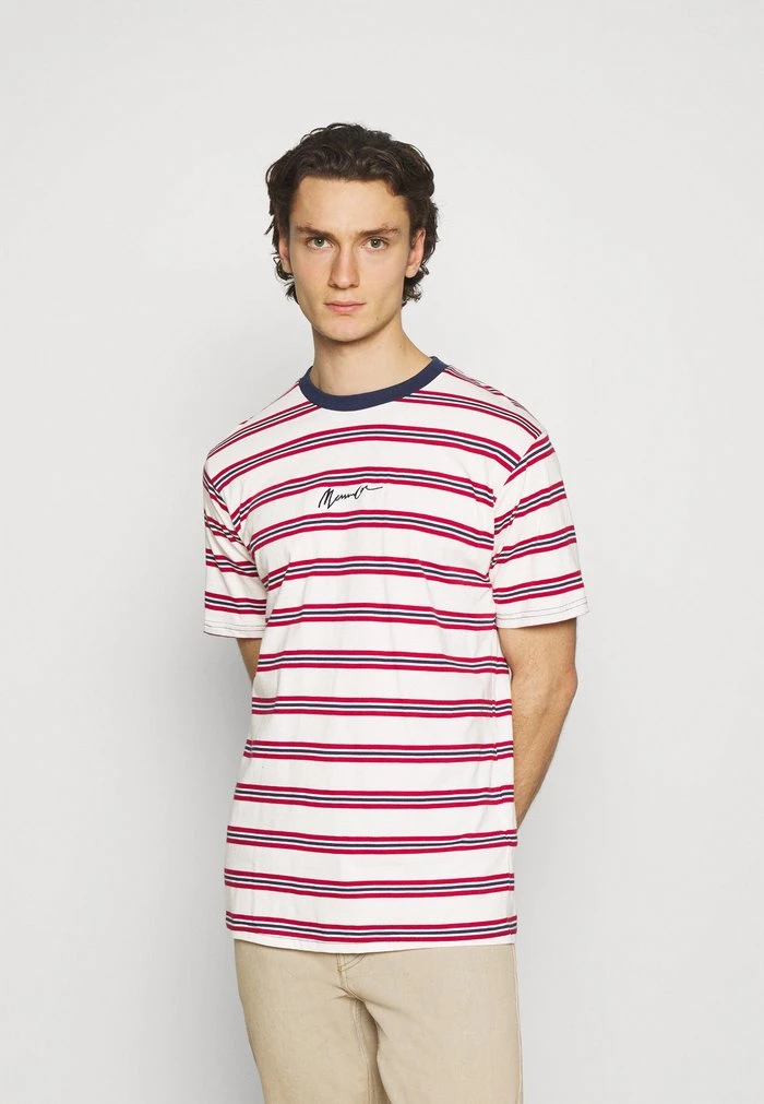 mennace Mennace CLASSIC HORIZONTAL STRIPE UNISEX – Print T-shirt – White/red