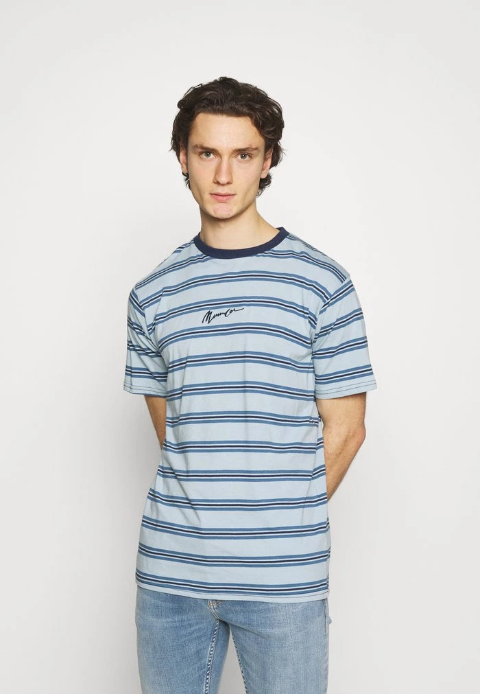 mennace Mennace CLASSIC HORIZONTAL STRIPE UNISEX – Print T-shirt – Light Blue