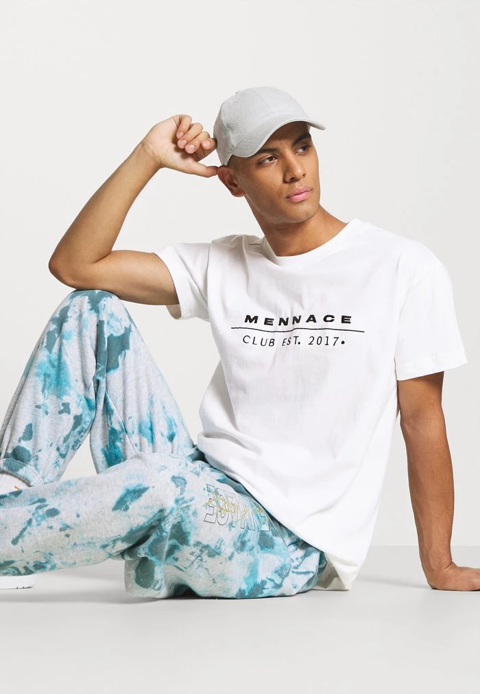 Mennace Mennace CLUB TENNIS COURT UNISEX – Print T-shirt – White