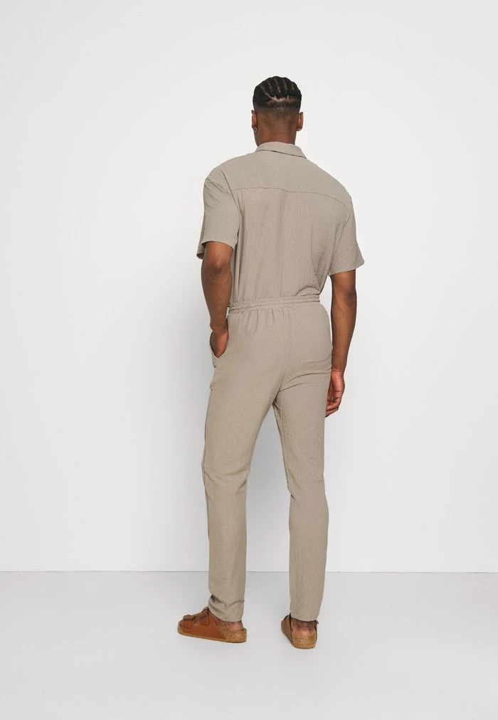 Mennace Mennace CRINKLE TAPERED JOGGER – Trousers – Cream