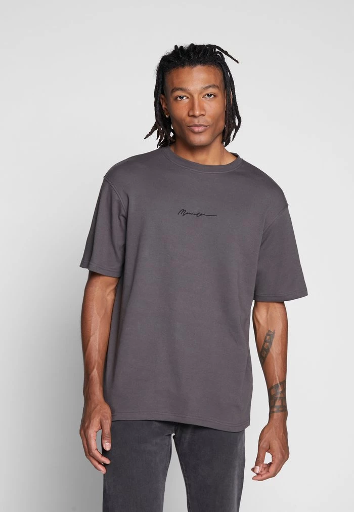 mennace Mennace ESSENTIAL REGULAR RELAXED SIG TEE UNISEX – Basic T-shirt – Charcoal