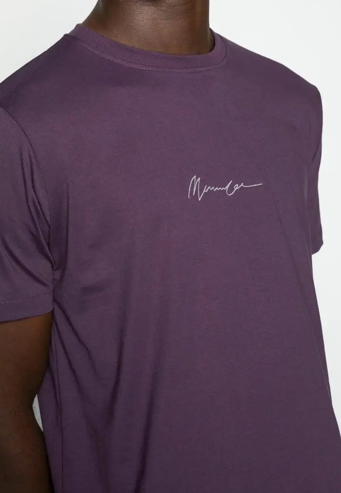 Mennace Mennace ESSENTIAL SIG UNISEX – Basic T-shirt – Purple