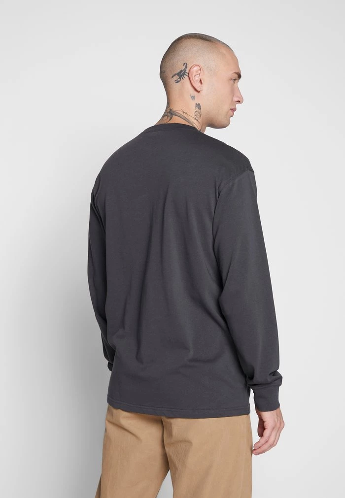 Mennace Mennace ESSENTIAL SIGNATURE TEE – Long Sleeved Top – Charcoal