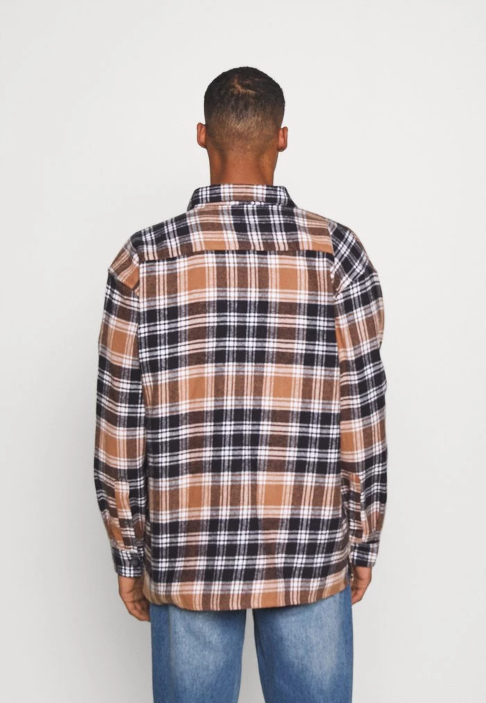 Mennace Mennace EVIAN BRUSHED CHECK UNISEX – Summer Jacket – Brown