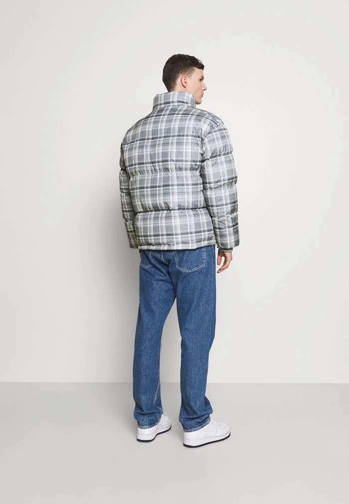 Mennace Mennace EVIAN CHECK PUFFER JACKET – Winter Jacket – Blue