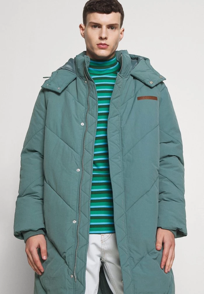 Mennace Mennace EVIAN QUILTED MID LENGTH PUFFER JACKET UNISEX – Winter Coat – Green