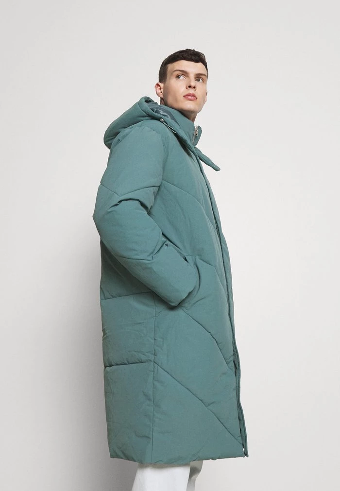Mennace Mennace EVIAN QUILTED MID LENGTH PUFFER JACKET UNISEX – Winter Coat – Green