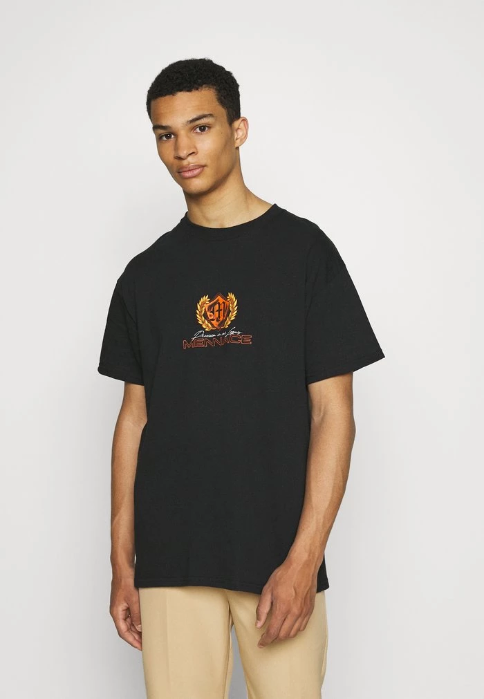 mennace Mennace FLAME CAR REGULAR – Print T-shirt – Black