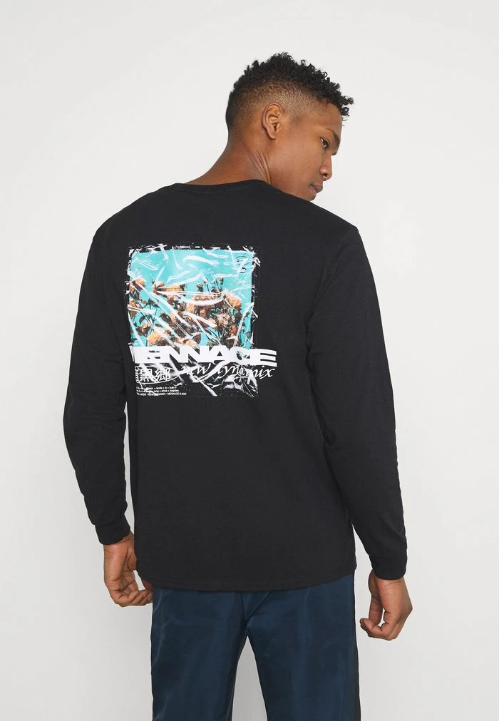 Mennace MENNACE FLOWER BUNCH – Long Sleeved Top – Black